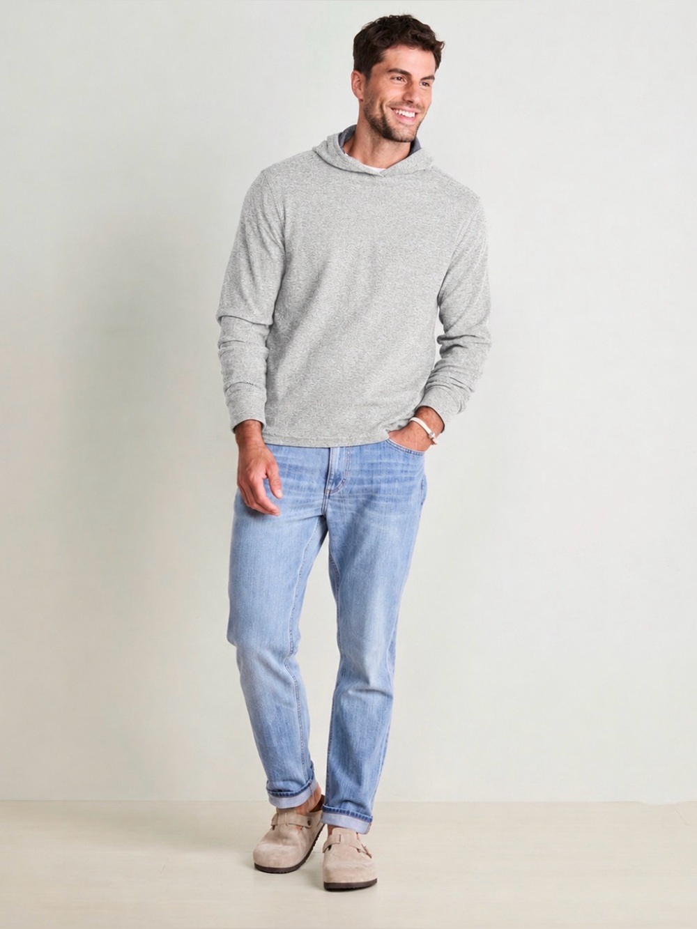 Vineyard Vines Calmwater Hoodie Gray Heather Soft Luxe Pullover Men’s L